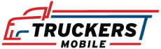 Truckers Mobile logo featuring a red and blue outlined truck design.